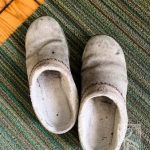 Well worn winter shoes